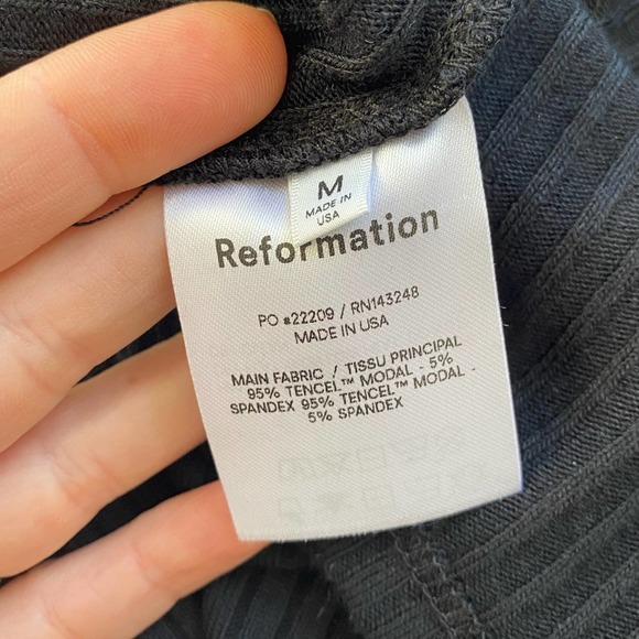 Reformation Bliss Ribbed Maxi Dress in Black Size Medium - Picture 6 of 7